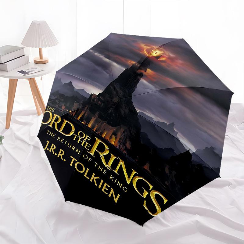 1pc The Return of the King J.R.R. Tolkien Automatic Folding Umbrella - Compact 8-Rib Design, Durable Plastic & Iron1212L