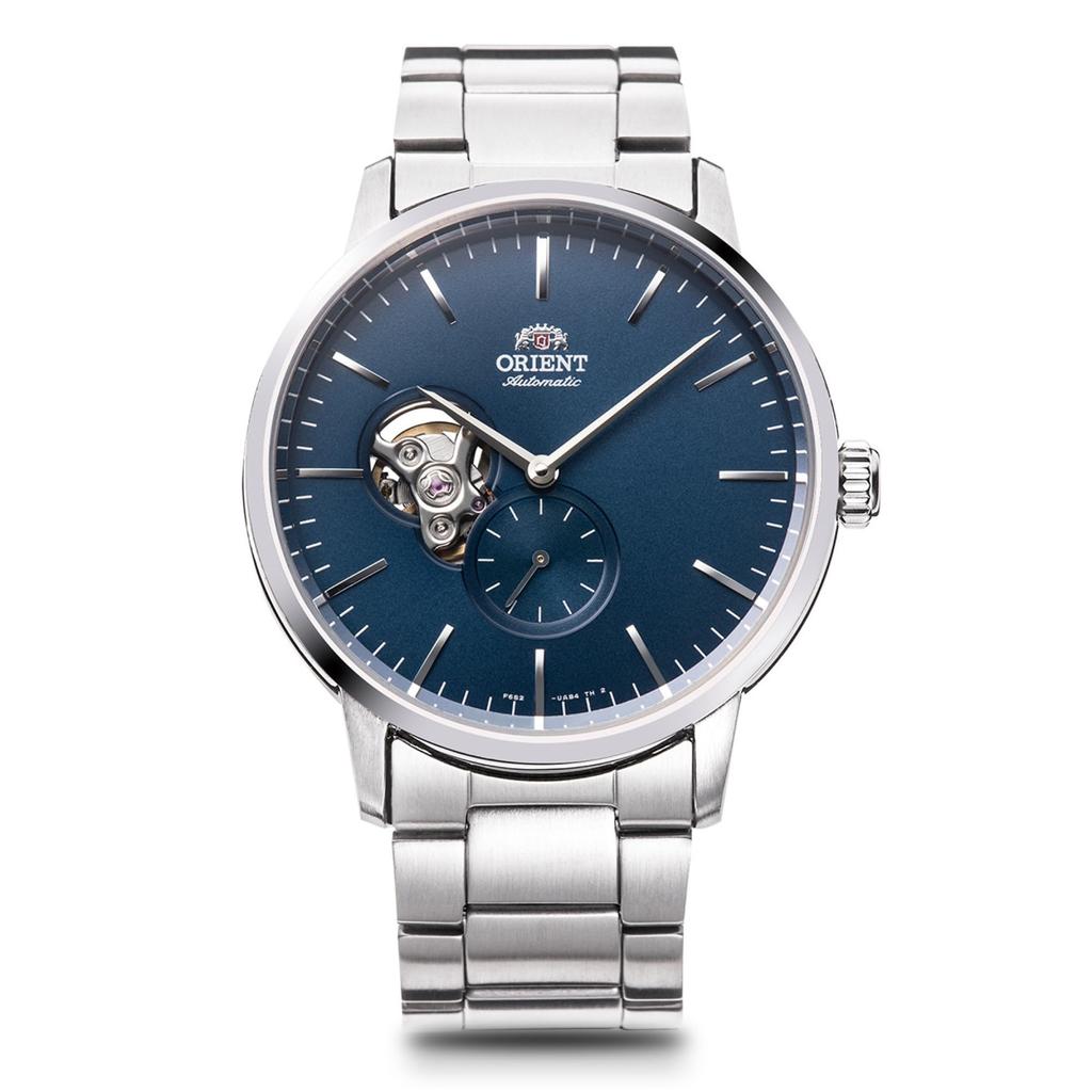 Orient Men's Automatic Watch Basic Concept Mechanical Open Heart RN-AR0101L with Warranty - Navy