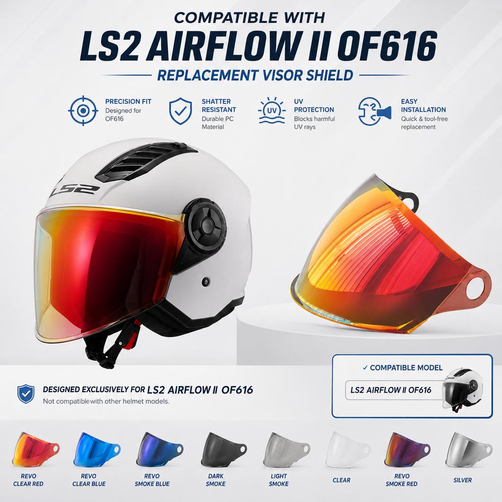 Ветровое стекло для LS2 - AIRFLOW II OF616 Солнцезащитный козырек Оригинальные аксессуары Открытый шлем для мотоцикла Цветная линза Viseira CapaceteДатчики скорости 6