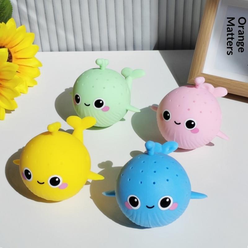 Kids Bath Toys Soft Water Absorbent Sponge Whale Squeezable Stress Relief Toy for Toddlers Bathtub Time Fun