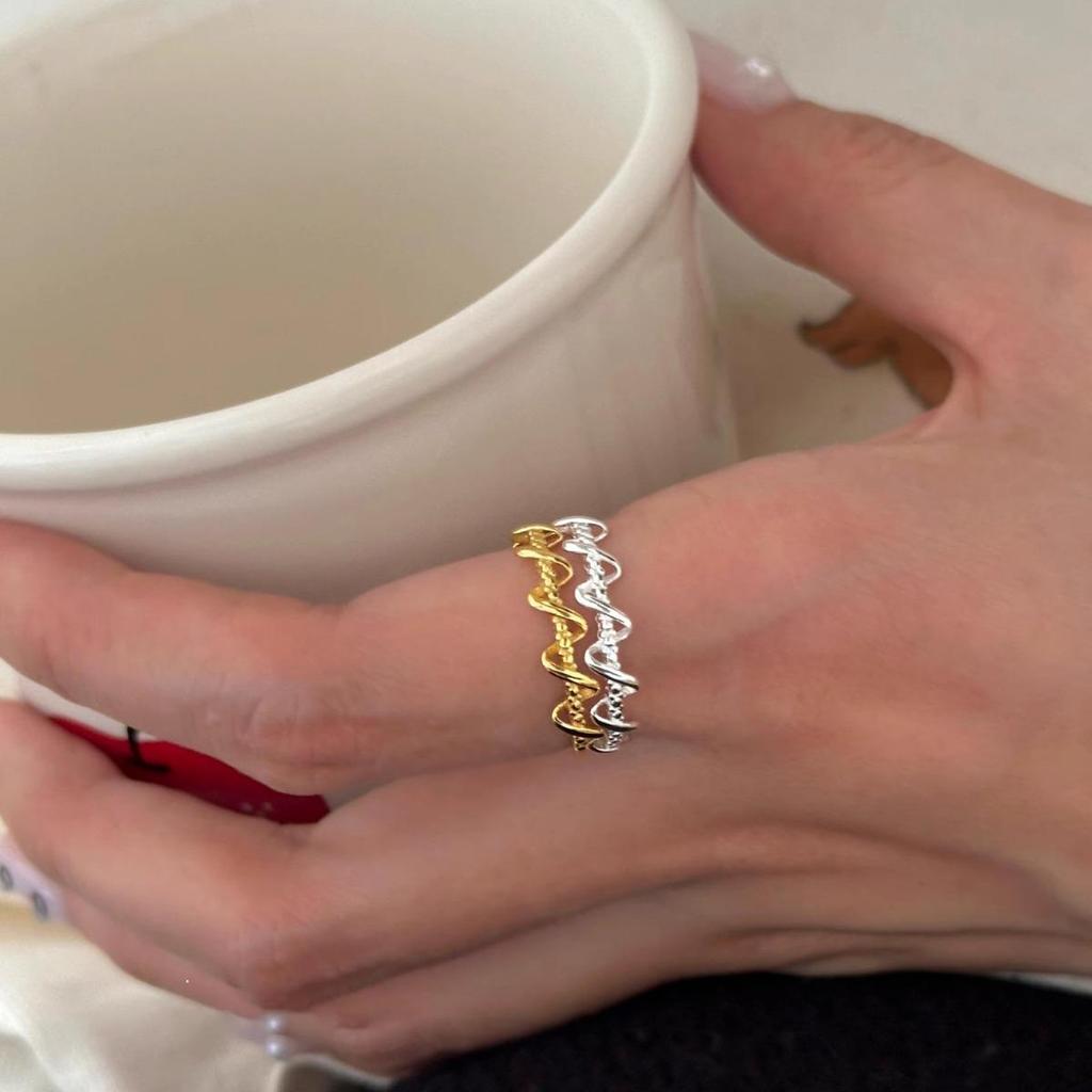 Женское кольцо с открытой геометрической волной, посеребренное, S925 - многофункциональное, персонализированное украшение для указательного пальца.