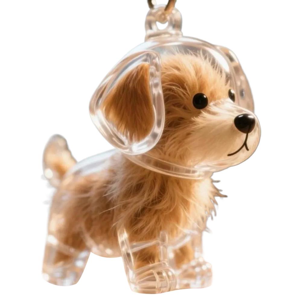 Clear Pet Hair Keychain Cute Dog Fur Keepsake Holder Transparent Pet Hair Creative Storage Small Items