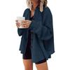 2025 Autumn New Coat Fashion Casual Lapel Pocket Patchwork Irregular Shirt Jacket for Women