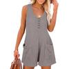 Women's Jumpsuit Casual Fashion Solid Color Jumpsuit Button Pocket Jumpsuit
