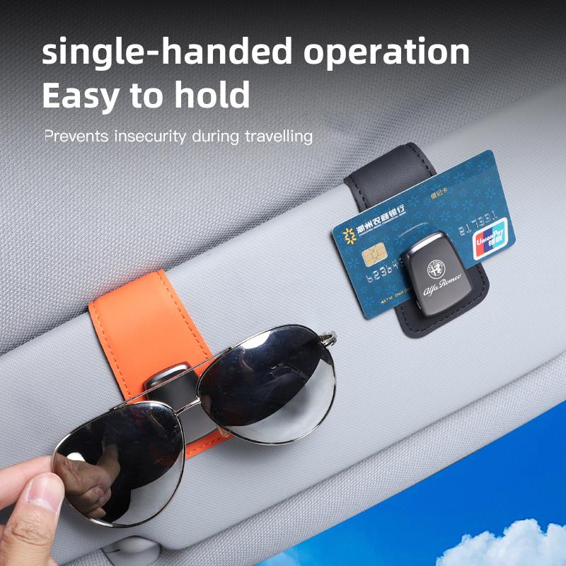 Car Sunshade Eyeglass Clip Card Storage Brace Accessories For Alfa Romeo 156 159 147 4C 8C 166 Giulia Giulietta Mito StelvioRG0