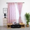 Drape Hollow Printed Transparent Through Rod Shower Curtain Window Room Curtain Divider Scarf Home Fashion