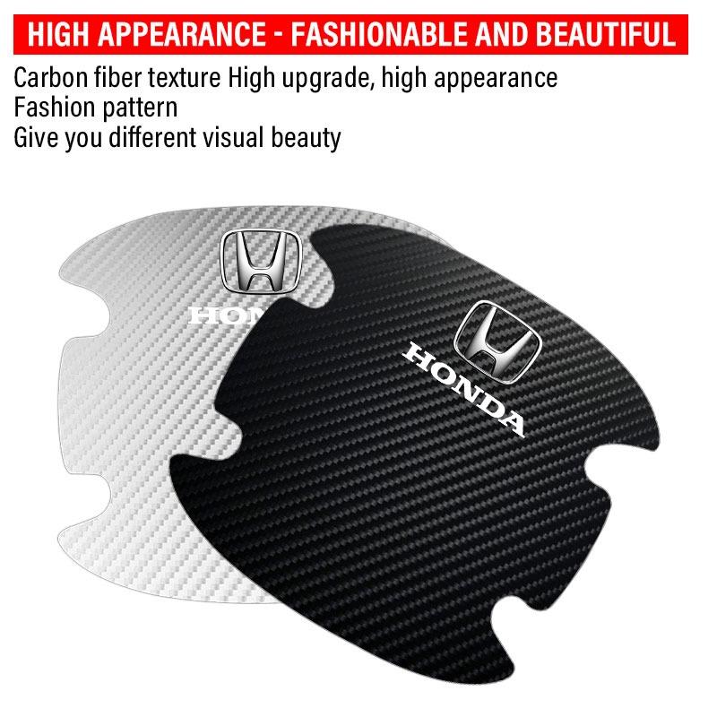 4 шт./компл. Наклейка на ручку двери автомобиля против царапин, углеродное волокно для Honda Civic Fit Jazz Accord Pilot Passport Stepwgn CRV BRV HRV Vezel