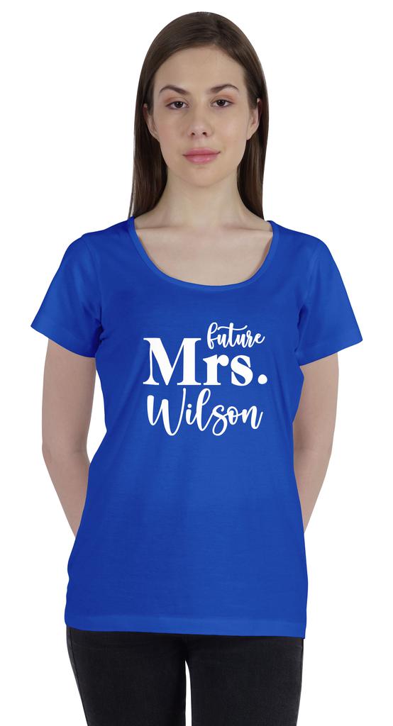 Inkdotpot Персонализированная женская футболка с надписью «Будущая миссис» на свадьбу