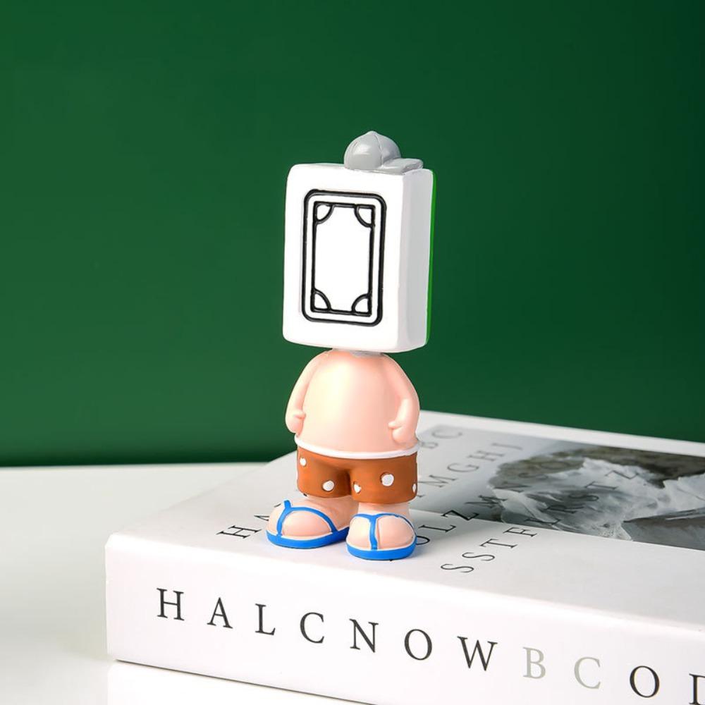 Resin Chinese Mahjong Mini Doll Miniature Mahjong Figure Toys Mahjong Mini Figurine  Desktop Decor