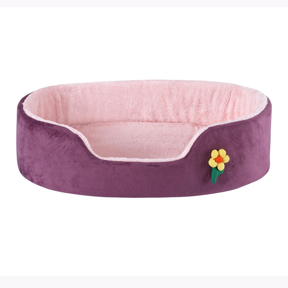 Semi-Enclosed Pink Pet Bed Keeps Warm and Deep Sleeping Super Soft Cave Style Sheltered Sleeping Quarters for Small Animals