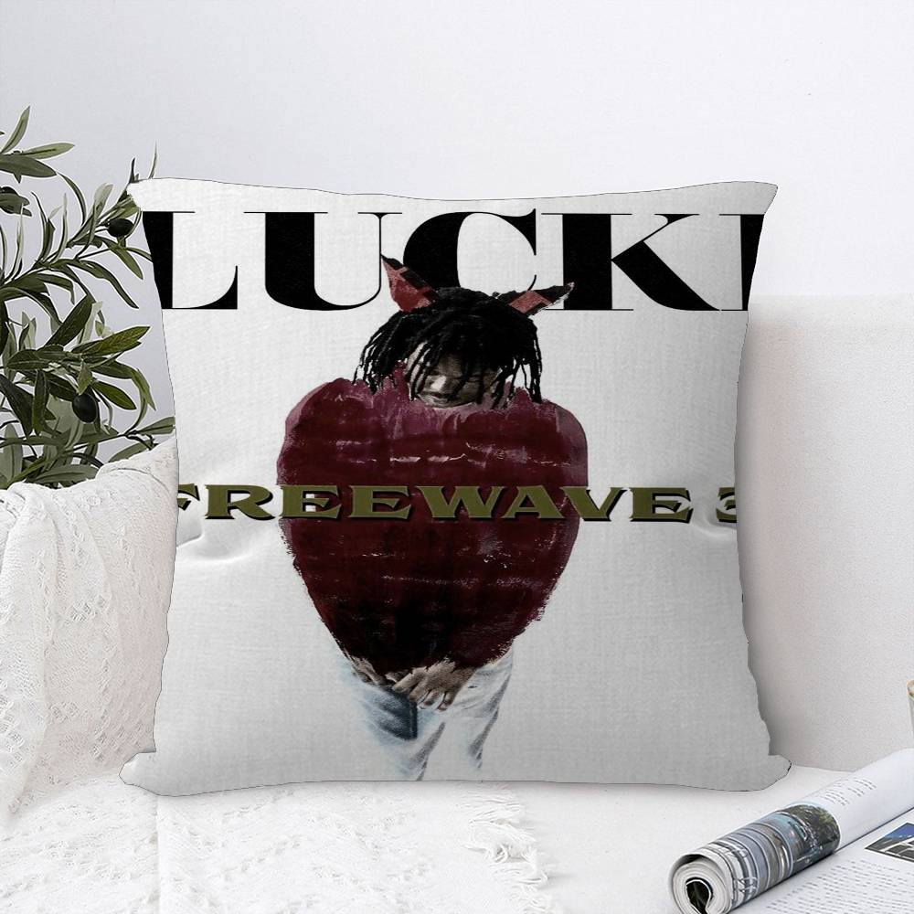 Rapper W-WAKE UP LUCKI 45*45cm Cushion Cover Pillow Cover Decor Pillowcase Home Pillowcase for Couch Pillow