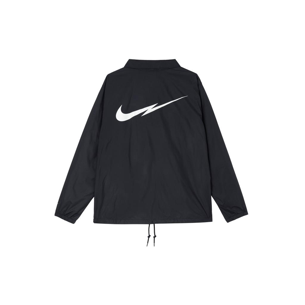 Nike FW24 Однотонная тканая спортивная куртка-поло с длинным рукавом, мужская куртка черного цвета FZ0801-010