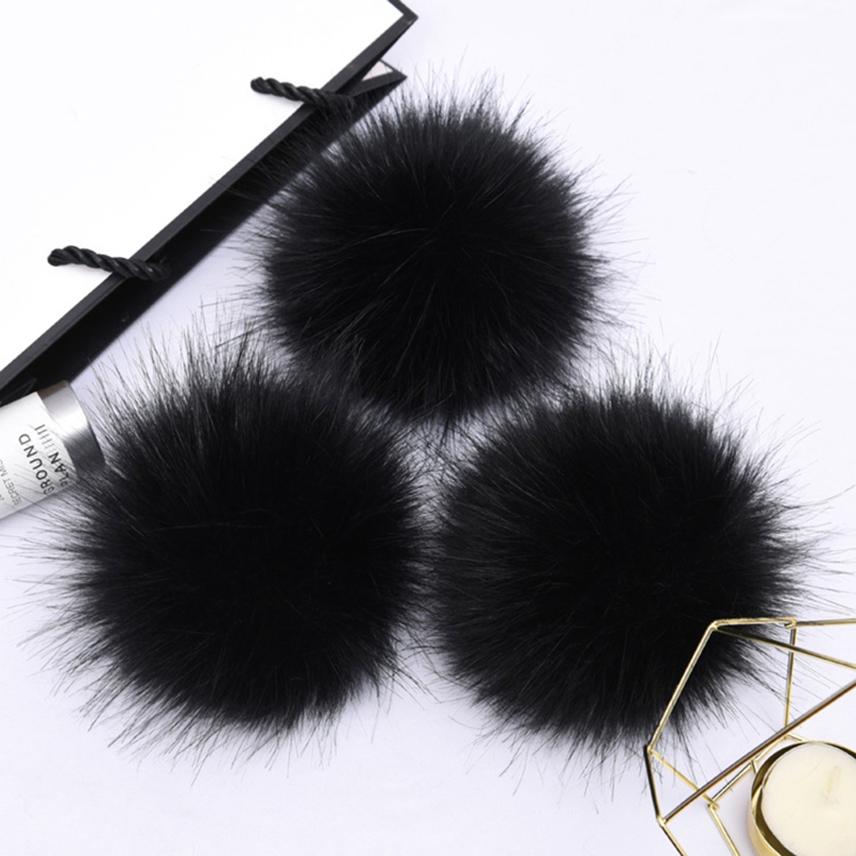 1 шт. Шапка с помпоном из искусственного меха, шарик, меховой шарик, сделай сам, ручная работа, помпоны для рукоделия, красочный искусственный помпон с резинкой, аксессуары для шляпы