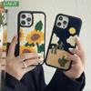 Новый чехол с вышитым изображением солнца для iPhone 11 12 13 14 15 Pro Max Xr X Xs 14 15Plus, зимний эстетический пушистый плюшевый противоударный чехол