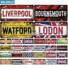 [SQ-DGLZ]United Kingdom City License Plate Metal Sign Vintage Plaque Tin Sign Wall Decor Bar Decor Ireland/England Flag Poster