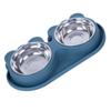 Pet Double Water Food Bowls Non Slip Stainless Steel Prevent Spill Double Dog Pet Feeding Station Fo