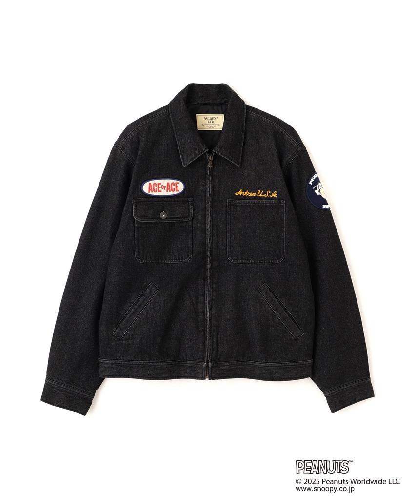 AVIREX WORK JACKET PEANUTS men's M 010 black 783-5252041