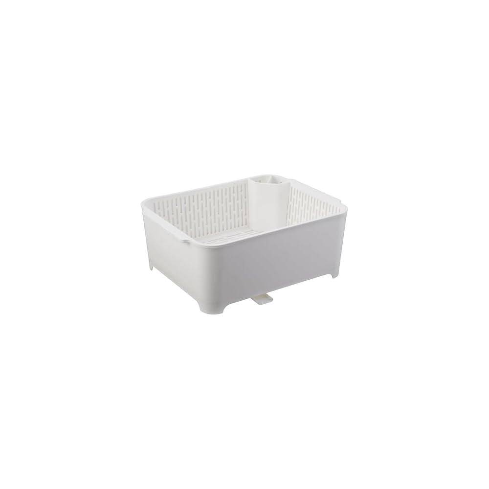 Yamazaki Jitsugyo Dish Drying Set, White, Approx. W37 x D28 x H145cm, Tower Series, Washing Basin,