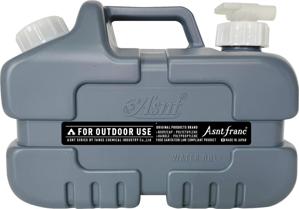 Tange Chemical Industry Water Tank Camping Disaster Prevention ASNT TANK 5L Earth Gray