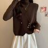 Women's Knitted Vest Gilet Spring Loose Lazy Style Women's Sweater Cardigan Outerwear Top
