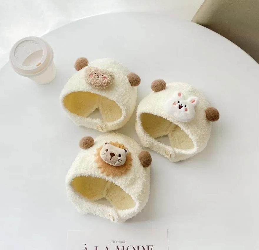 Теплая детская вязаная шапка с мультяшными ушками, теплая шапка, новые зимние детские наушники