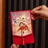 Traditional Spring Festival Cloth Red Envelopes Rectangular Chinese Style New Year's Blessing Bag Reusable with Hanging Rope