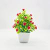 Five Simulate Twenty Roses Flowers Potted Green Plants Decoration Indoor