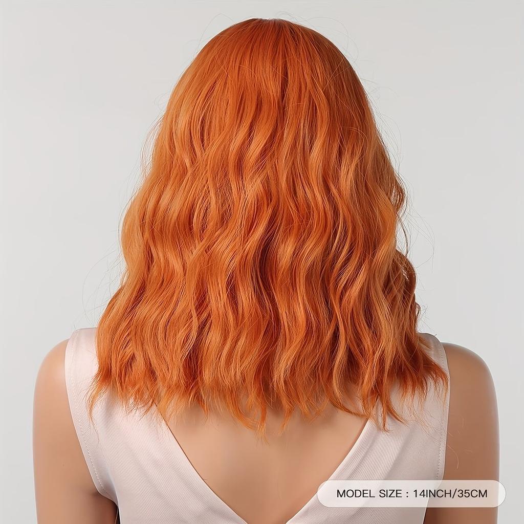Fashionable Short Curly Wig for Women Women's Bob Wig with Bangs Perfect for Anime Cosplay and Everyday Looks