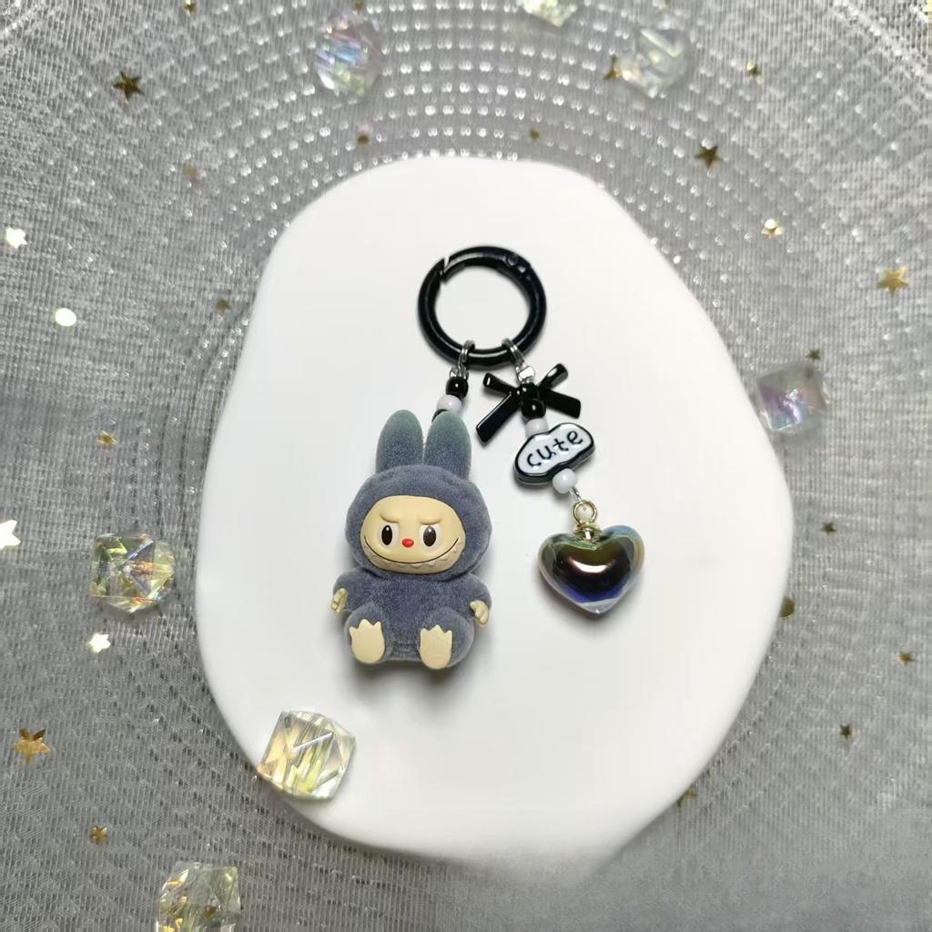 Cartoon Cute Gradual Change Rabub Symphony Love Keychain Bag Pendant Handmade Girlfriend Small Pendant