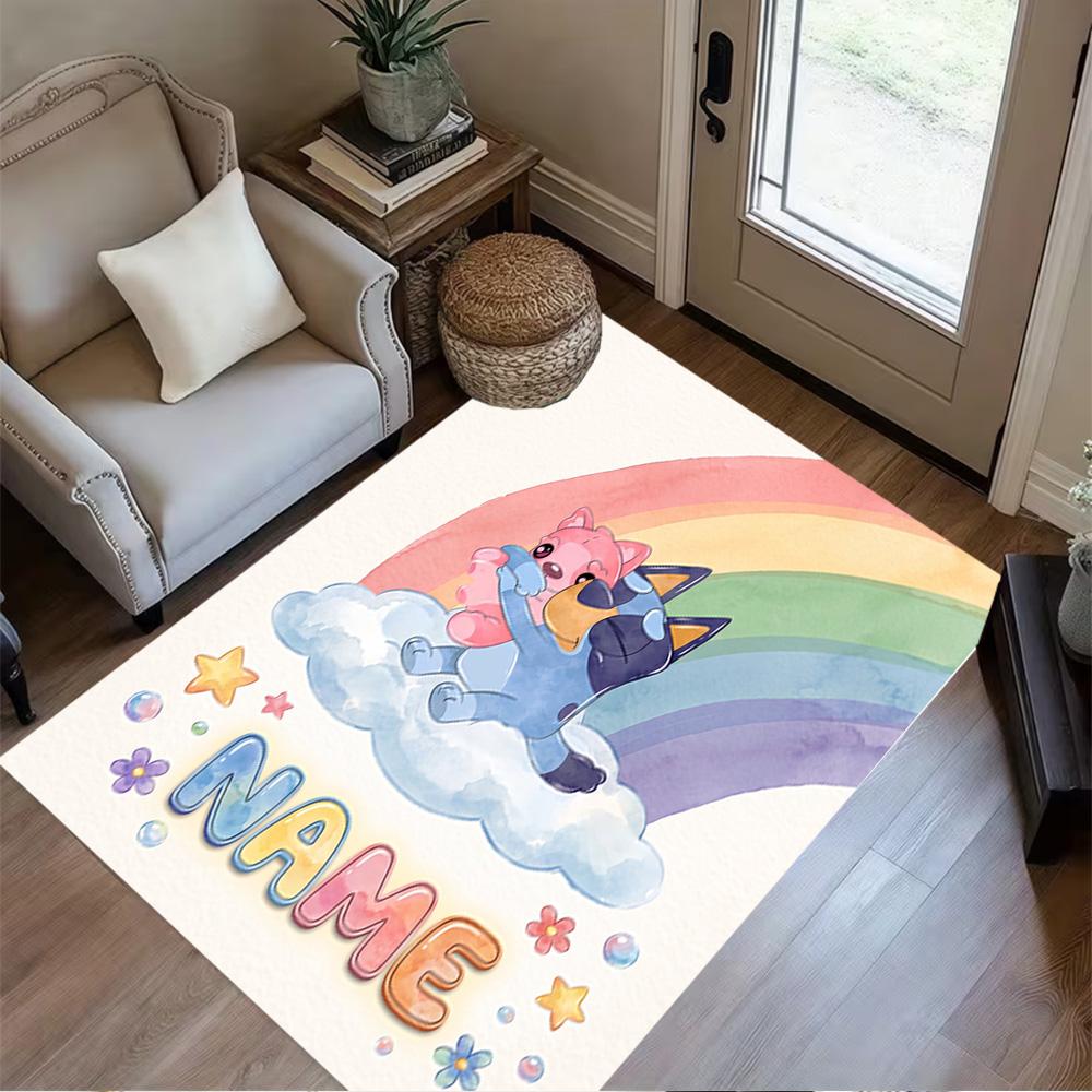 Rainbow Friends Adventure Personalized Name Floor Rug Office Rug Suitable for Game Room Study room Dining Room Playrooms Anti-slip Rug