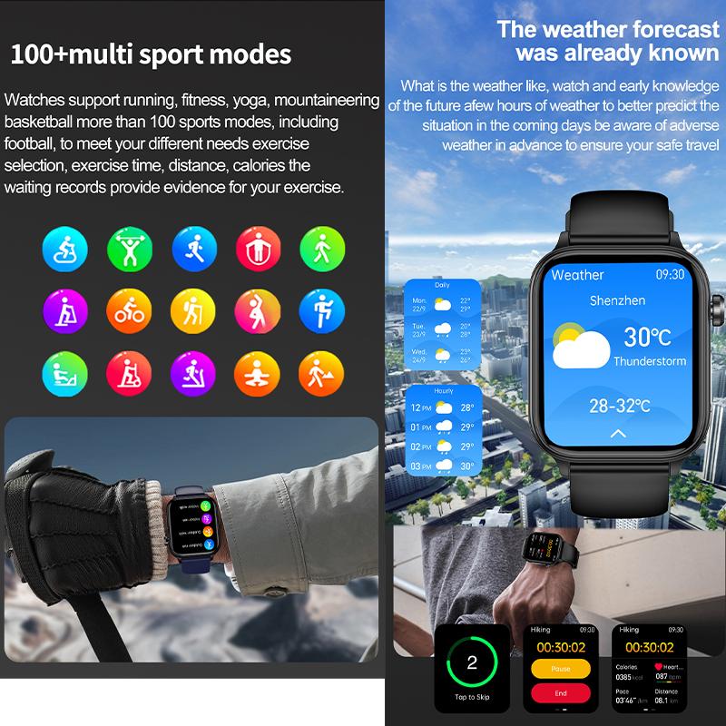 2024 Новые ЭКГ + ППГ мочевая кислота неинвазивные умные часы для мужчин Bluetooth вызов пульсометр артериальное давление умные часы для женщин