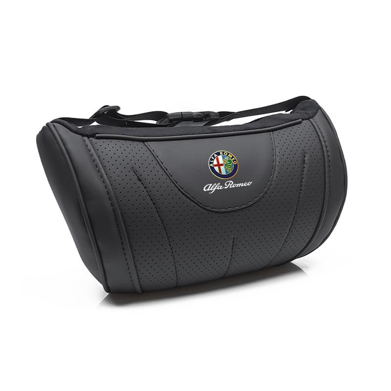 For Alfa Romeo High-end Leather Car Seat Headrest Memory Foam Comfort Neck Pillow For Alfa Romeo 4C 159 166 Spider Giulia Giulie