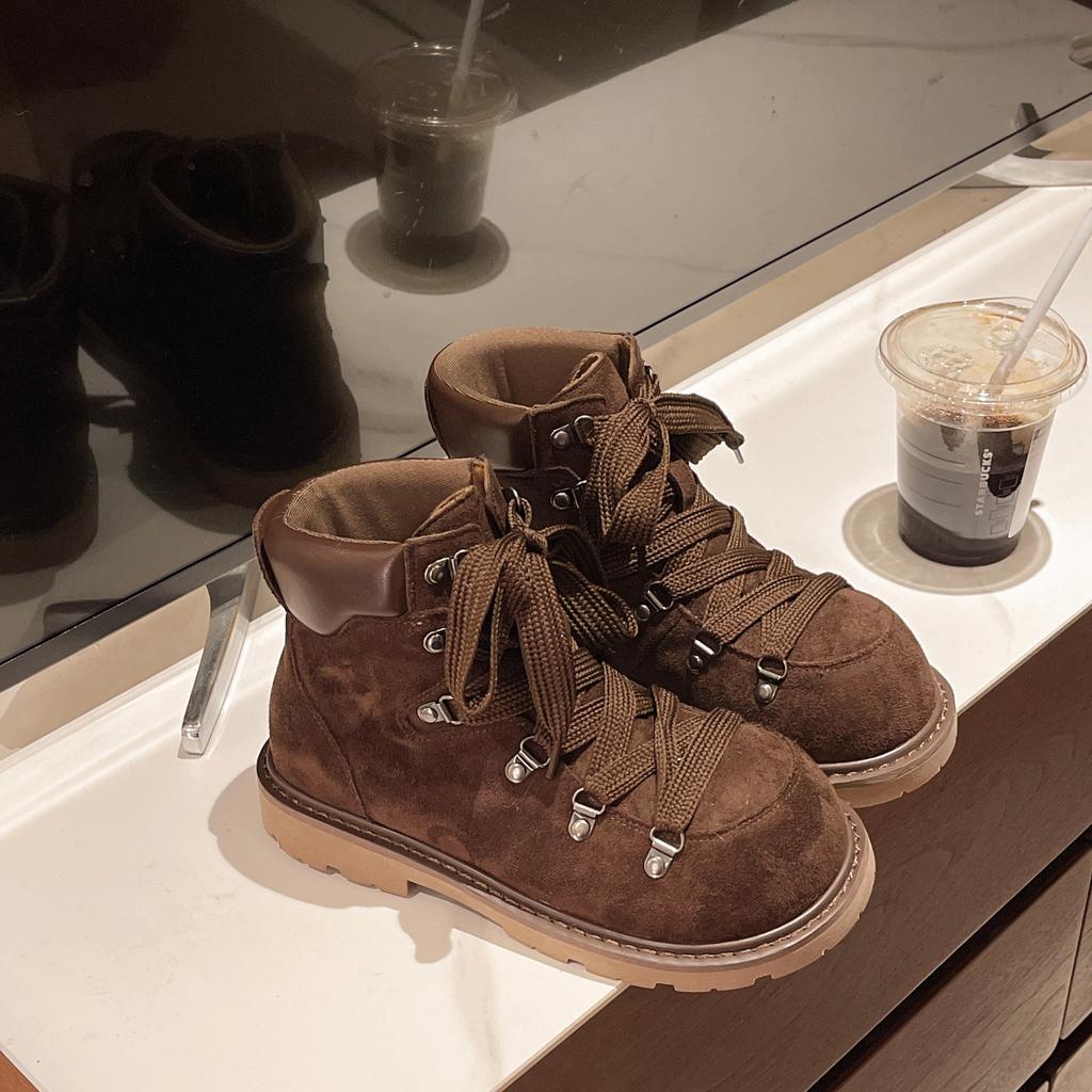 Platform Ankle Boots Women's Mid Heels Designer Shoes Winter 2025 Chelsea Boots New Goth Walking Lace Up Mujer De Botas