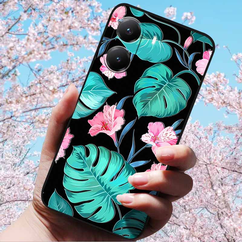 Для Xiaomi Poco X7 Pro 3D Рельефный Цветок Тиснение Мягкий Силиконовый Чехол Мультяшная Расписная Задняя Крышка для Poco X7 Pro с 3D Рельефным Чехлом
