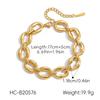 18K Gold Plated Stainless Steel Heart-Shaped Chain Link Stackable Tennis Bracelet with Zircon Luxury Fashion Jewelry for Women