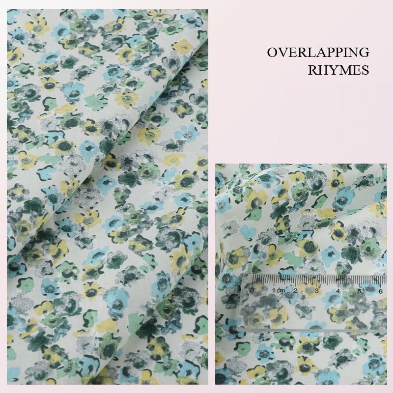 Ткань с цветочным принтом Высококачественная хлопковая ткань Дышащая Мягкая для одежды Шитья Платья Постельное белье Простыни Шторы Материал