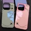 Чехол для телефона с изображением самолета и сердца для пары на IPhone 16 13 11 12 14 15 Pro Max Mini XS Max XR 14 Plus, противоударный чехол Fundas