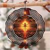Laser Cut Metal Wind Spinner 3D Dragonfly Mandala Design Holographic Garden Decor Outdoor Hanging Rotary Wind Chime Gift