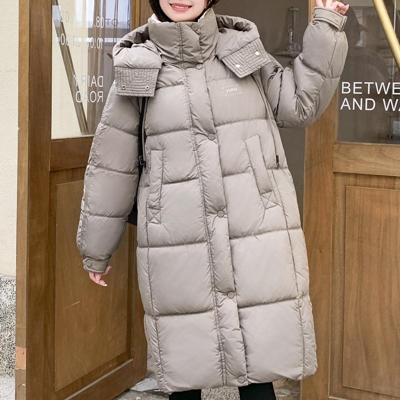 Fashion Winter Women's Long Parkas Hooded Thick Warm Jackets Elegant Loose Woman Coats