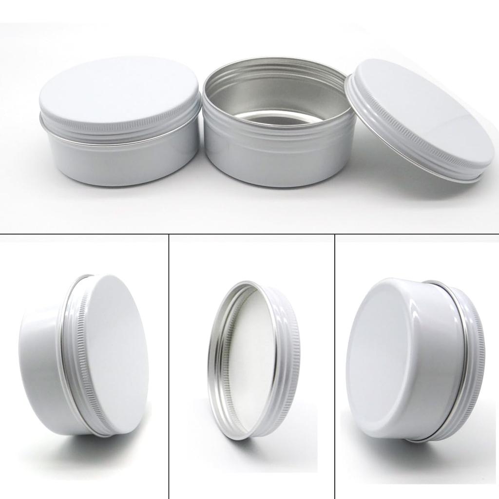 Wopanxye 6 упаковок по 5 унций, белая алюминиевая банка, косметический крем, тени для век, мазь, блеск для губ, чайная свеча, многоразовый контейнер, банки для краски, алюминиевая банка