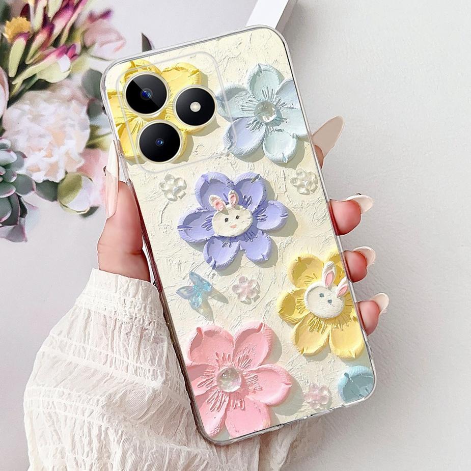 For Realme Note 50 Case RMX3834 Cute Cat Painted Cover Clear Silicone Soft TPU Phone Case For Realme Note 50 Note50 Fundas Coque