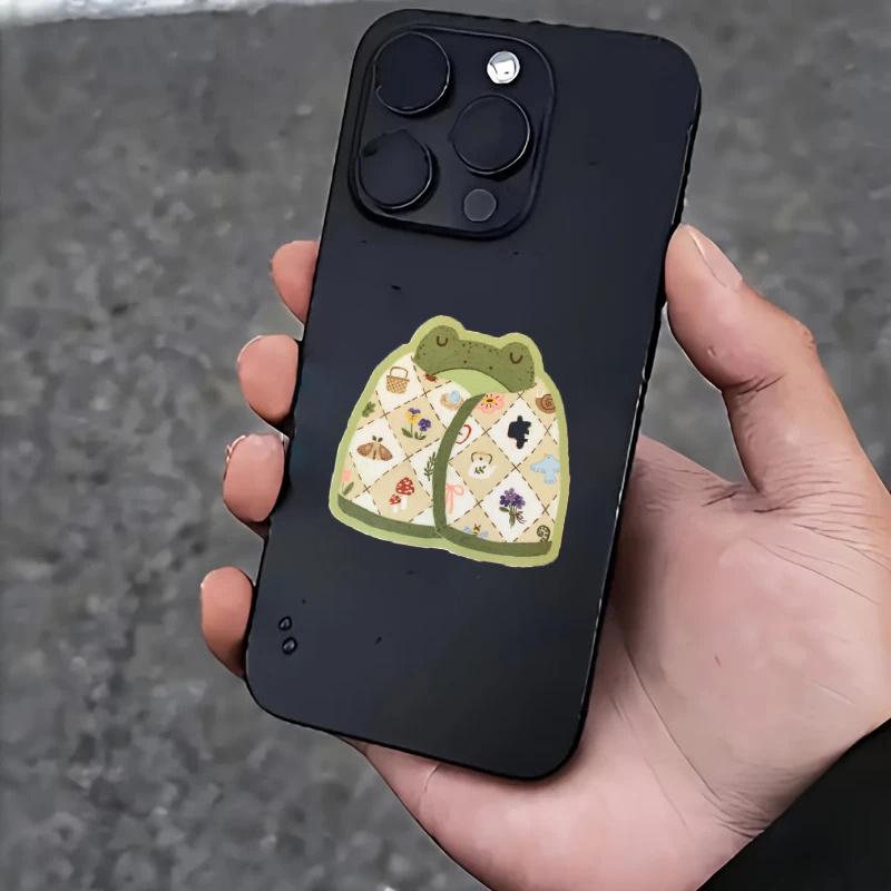 Наклейка «Лягушка» для одеяла, штампованный винил, симпатичная канцелярская принадлежность Cottagecore, водонепроницаемая и устойчивая к погодным условиям, можно мыть в посудомоечной машине