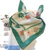 Spring And Summer Cotton Cloth Literary Scarf Flower Small Square Scarf Retro Printed Scarf Cotton Thin Neck Silk Scarf Headband