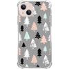 Pink White Black Christmas Trees Case Compatible with iPhone 13, Winter Christmas Cartoon Case for iPhone 13, Cool TPU Bumper Phone Case Cover