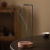 Incense Stick Holder with Wooden Tray Brass Inverted Incense Burner Ash Catcher Home Office