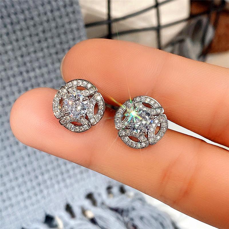 BELLA BOX Маленькие серьги-гвоздики на каждый день для женщин с блестящим фианитом, скромные нежные женские серьги, необычный подарок, модные украшения