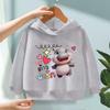 2025 New Children's Long Sleeve Hoodie Cute Hippopotamus Print Soft Breathable Fabric Clothing Comfortable and Beautiful Girl's Top