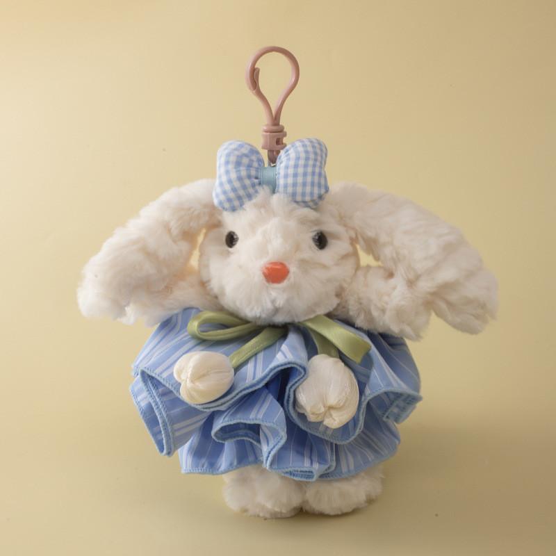 Cute Plush Bunny Bag Charm With Long Fur Material For Couples Gift