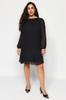 Women's Style Plus Size Black Mini Woven Dress