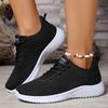 Fashion Breathable Mesh Lace Up Flat Shoes Women 2025 Autumn Soft Sole Platform Sneakers Woman Comfortable Non Slip Sports Shoes Female
